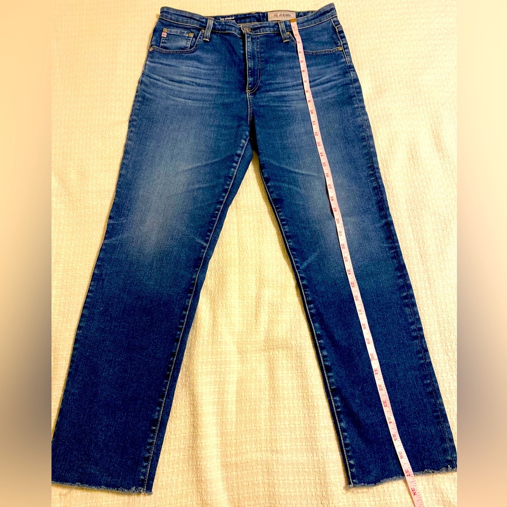 AG Adriano Goldschmied The Isabelle high-rise straight crop jean.